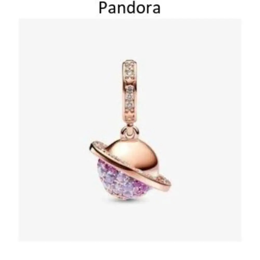 Pandora Planet Saturn Sparkling Dangle Charm - Picture 2 of 5